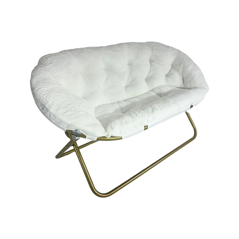 Doppelter klappbarer Untertassenstuhl aus Kunstpelz für das Schlafzimmer