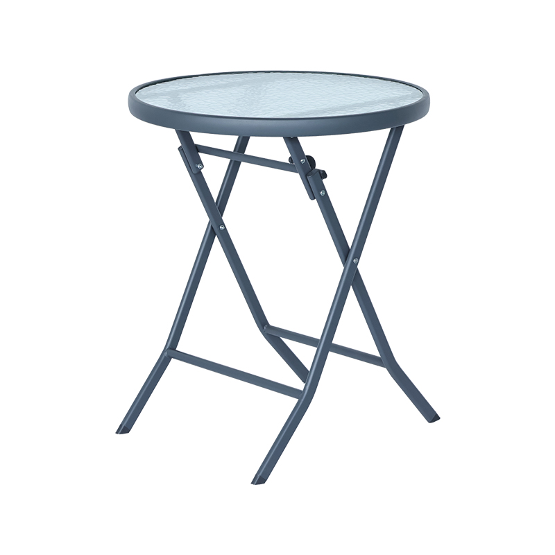 Runder, faltbarer Bistrotisch aus gehärtetem Glas für den Außenbereich